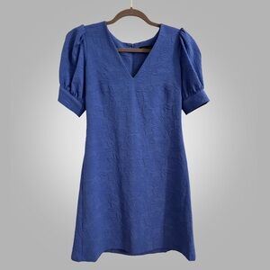 Tommy Hilfiger Blue Textured Mini Dress